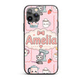 Cute Kawaii Mixer Kettle Fruits Pink Background Custom Name Protective Phone Case Mobile Cover Durable Everyday Smartphone Shock Resistant