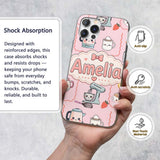 Cute Kawaii Mixer Kettle Fruits Pink Background Custom Name Protective Phone Case Mobile Cover Durable Everyday Smartphone Shock Resistant