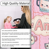Cute Kawaii  Mixer Kettle Fruits Blush Pink Background  Personalised Custom Name Super Soft Fleece Blanket Bed Sofa Throw