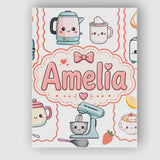 Personalised Name Cute Kawaii Mixer Kettle Custom  Unique Gift Idea Elegant Feature Canvas Wall Art Print Decor Picture Ready to Hang