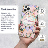 Pastel Watercolor Butterflies Printed Design Custom Name Protective Phone Case Mobile Cover Durable Everyday Smartphone Shock Resistant