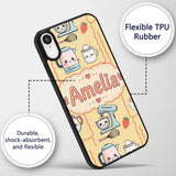 Cute Kawaii Mixer Kettle Fruits Yellow Background Custom Name Protective Phone Case Mobile Cover Durable Everyday Smartphone Shock Resistant