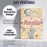 Personalised Name Cute Kawaii Mixer Kettle Custom  Unique Gift Idea Elegant Feature Canvas Wall Art Print Decor Picture Ready to Hang