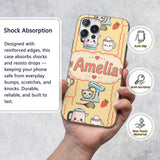 Cute Kawaii Mixer Kettle Fruits Yellow Background Custom Name Protective Phone Case Mobile Cover Durable Everyday Smartphone Shock Resistant