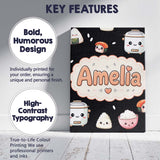 Personalised Name Cute Kawaii Sushi Rice Custom  Unique Gift Idea Elegant Feature Canvas Wall Art Print Decor Picture Ready to Hang