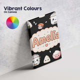 Personalised Name Cute Kawaii Sushi Rice Custom  Unique Gift Idea Elegant Feature Canvas Wall Art Print Decor Picture Ready to Hang