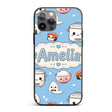 Cute Kawaii Sushi Rice Cooker Bowl Printed Design Custom Name Protective Phone Case Mobile Cover Durable Everyday Smartphone Shock Resistant