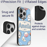 Cute Kawaii Sushi Rice Cooker Bowl Printed Design Custom Name Protective Phone Case Mobile Cover Durable Everyday Smartphone Shock Resistant