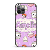 Cute Kawaii Sushi Rice Cooker Bowl Printed Design Custom Name Protective Phone Case Mobile Cover Durable Everyday Smartphone Shock Resistant
