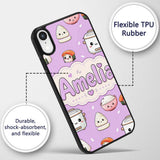 Cute Kawaii Sushi Rice Cooker Bowl Printed Design Custom Name Protective Phone Case Mobile Cover Durable Everyday Smartphone Shock Resistant