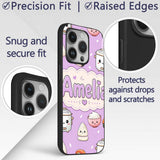 Cute Kawaii Sushi Rice Cooker Bowl Printed Design Custom Name Protective Phone Case Mobile Cover Durable Everyday Smartphone Shock Resistant