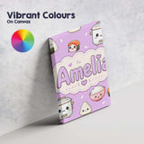 Personalised Name Cute Kawaii Sushi Rice Custom  Unique Gift Idea Elegant Feature Canvas Wall Art Print Decor Picture Ready to Hang