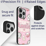 Cute Kawaii Sushi Rice Cooker Bowl Blush Pink Custom Name Protective Phone Case Mobile Cover Durable Everyday Smartphone Shock Resistant