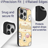 Cute Kawaii Sushi Rice Cooker Bowl Warm Beige Custom Name Protective Phone Case Mobile Cover Durable Everyday Smartphone Shock Resistant