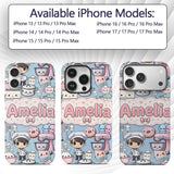 Cute Kawaii Baking Girl Mixer Printed Design Custom Name Protective Phone Case Mobile Cover Durable Everyday Smartphone Shock Resistant