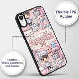 Cute Kawaii Baking Girl Appliances Utensils Soft Custom Name Protective Phone Case Mobile Cover Durable Everyday Smartphone Shock Resistant