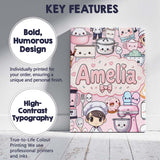 Personalised Name Cute Kawaii Baking Girl Custom  Unique Gift Idea Elegant Feature Canvas Wall Art Print Decor Picture Ready to Hang