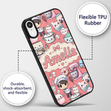 Cute Kawaii Baking Girl Appliances Utensils Coral Custom Name Protective Phone Case Mobile Cover Durable Everyday Smartphone Shock Resistant