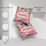 Custom Name Cute Kawaii Baking Girl Appliances Utensils Coral Square Filled Cushion Throw Pillow Sofa Bed Home Decor Zip Washable UK Made