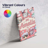 Personalised Name Cute Kawaii Baking Girl Custom  Unique Gift Idea Elegant Feature Canvas Wall Art Print Decor Picture Ready to Hang