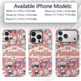 Cute Kawaii Baking Girl Appliances Utensils Coral Custom Name Protective Phone Case Mobile Cover Durable Everyday Smartphone Shock Resistant