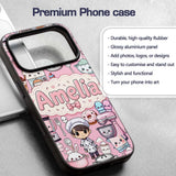 Cute Kawaii Baking Girl Appliances Utensils Light Custom Name Protective Phone Case Mobile Cover Durable Everyday Smartphone Shock Resistant