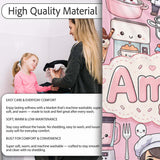 Cute Kawaii Baking Girl  Appliances Utensils Light Grey  Personalised Custom Name Super Soft Fleece Blanket Bed Sofa Throw