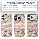 Cute Kawaii Baking Girl Appliances Printed Design Custom Name Protective Phone Case Mobile Cover Durable Everyday Smartphone Shock Resistant