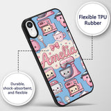 Cute Kawaii Appliances Mixer Toaster Blender Blue Custom Name Protective Phone Case Mobile Cover Durable Everyday Smartphone Shock Resistant