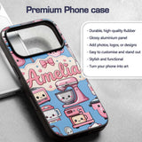 Cute Kawaii Appliances Mixer Toaster Blender Blue Custom Name Protective Phone Case Mobile Cover Durable Everyday Smartphone Shock Resistant