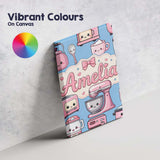 Personalised Name Cute Kawaii Appliances Custom  Unique Gift Idea Elegant Feature Canvas Wall Art Print Decor Picture Ready to Hang