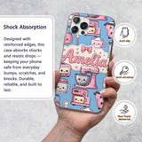 Cute Kawaii Appliances Mixer Toaster Blender Blue Custom Name Protective Phone Case Mobile Cover Durable Everyday Smartphone Shock Resistant