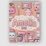 Personalised Name Cute Kawaii Appliances Custom  Unique Gift Idea Elegant Feature Canvas Wall Art Print Decor Picture Ready to Hang