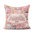 Custom Name Cute Kawaii Appliances Mixer Toaster Blender Peach Square Filled Cushion Throw Pillow Sofa Bed Home Decor Zip Washable UK Made