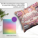 Custom Name Cute Kawaii Appliances Mixer Toaster Blender Peach Square Filled Cushion Throw Pillow Sofa Bed Home Decor Zip Washable UK Made