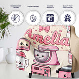Cute Kawaii  Appliances Mixer Toaster Blender Cream  Personalised Custom Name Super Soft Fleece Blanket Bed Sofa Throw