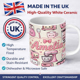 Personalized Custom Name Cute Kawaii Kitchen Appliances Mixer Toaster Blender Cream 11oz Ceramic Coffee Tea Mug White Large Handle