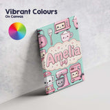 Personalised Name Cute Kawaii Appliances Custom  Unique Gift Idea Elegant Feature Canvas Wall Art Print Decor Picture Ready to Hang