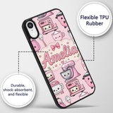 Cute Kawaii Appliances Mixer Toaster Blender Teal Custom Name Protective Phone Case Mobile Cover Durable Everyday Smartphone Shock Resistant