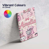 Personalised Name Cute Kawaii Appliances Custom  Unique Gift Idea Elegant Feature Canvas Wall Art Print Decor Picture Ready to Hang
