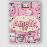 Personalised Name Cute Kawaii Appliances Custom  Unique Gift Idea Elegant Feature Canvas Wall Art Print Decor Picture Ready to Hang