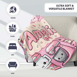 Cute Kawaii  Appliances Mixer Toaster Blender Blush Pink  Personalised Custom Name Super Soft Fleece Blanket Bed Sofa Throw