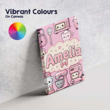 Personalised Name Cute Kawaii Appliances Custom  Unique Gift Idea Elegant Feature Canvas Wall Art Print Decor Picture Ready to Hang