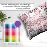 Custom Name Kawaii Appliances Mixer Toaster Blender Light Grey Square Filled Cushion Throw Pillow Sofa Bed Home Decor Zip Washable UK Made