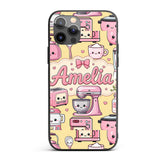 Cute Kawaii Appliances Mixer Toaster Blender Custom Name Protective Phone Case Mobile Cover Durable Everyday Smartphone Shock Resistant