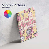 Personalised Name Cute Kawaii Appliances Custom  Unique Gift Idea Elegant Feature Canvas Wall Art Print Decor Picture Ready to Hang