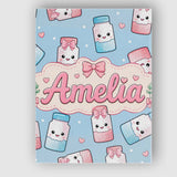Personalised Name Cute Kawaii Sugar Jar Custom  Modern Room Accent Elegant Feature Canvas Wall Art Print Decor Picture Ready to Hang