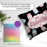 Custom Name Cute Kawaii Sugar Jar Bottles with Glitter Sprinkles Square Filled Cushion Throw Pillow Sofa Bed Home Decor Zip Washable UK Made
