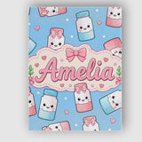Personalised Name Cute Kawaii Sugar Jar Custom  Modern Room Accent Elegant Feature Canvas Wall Art Print Decor Picture Ready to Hang