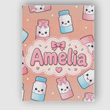 Personalised Name Cute Kawaii Sugar Jar Custom  Modern Room Accent Elegant Feature Canvas Wall Art Print Decor Picture Ready to Hang